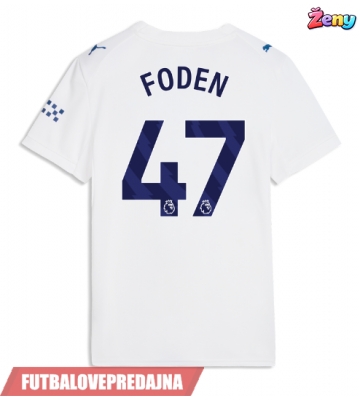 Lacne Ženy Futbalové dres Manchester City Phil Foden #47 2026-27 Krátky Rukáv - Tretina